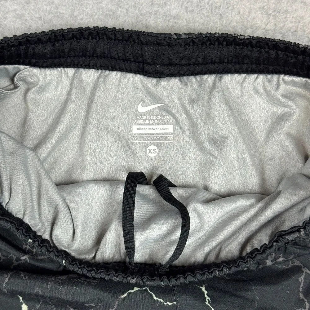 Women's Nike Loose Vented Running Swimming Shorts Crackle Lightning Pattern - XS